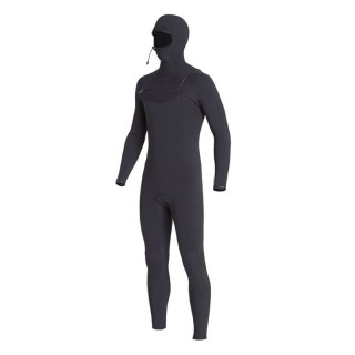 5/4mm Hooded Chest Zip Wetsuit Super Stretch Men's Hoodie Neoprene Long Sleeve One Piece Chest Zip Surfing Wetsuit