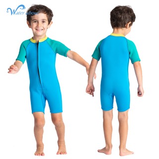 Children's beach swimming neoprene cute high quality 2mm 3mm shorty waterproof sun protect wetsuit Supplier