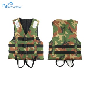Camouflage camo life vest military training life jacket portable foldable foam buoyancy vest for adult manufacturer
